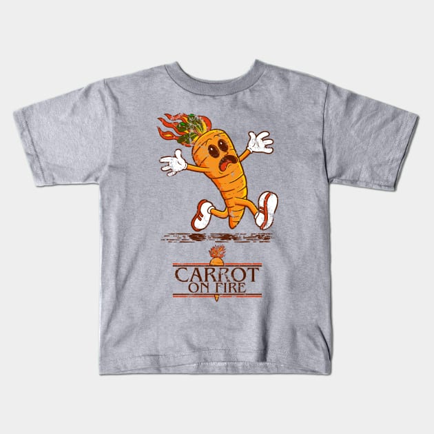 Carrot on Fire. Kids T-Shirt by JCMaziu